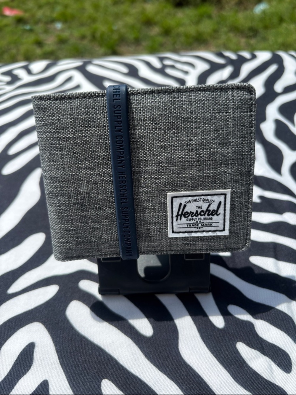 Herschel Supply Company Gray Fabric Unisex Bifold Wallet with Branded Patch